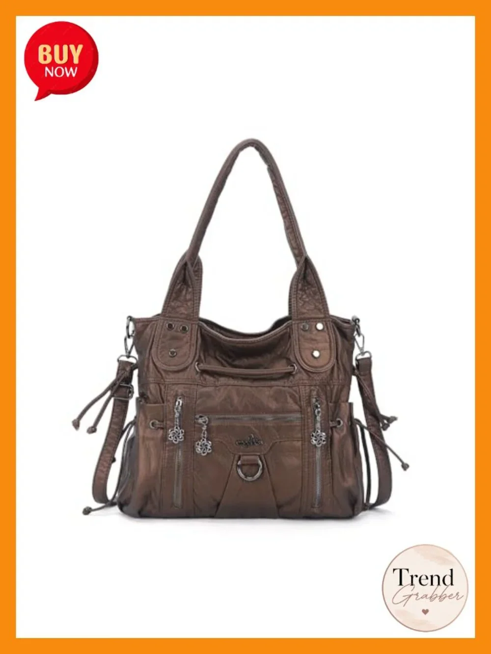 Large Hobo Shoulder Bag Faux Leather Crossbody Tote Purse